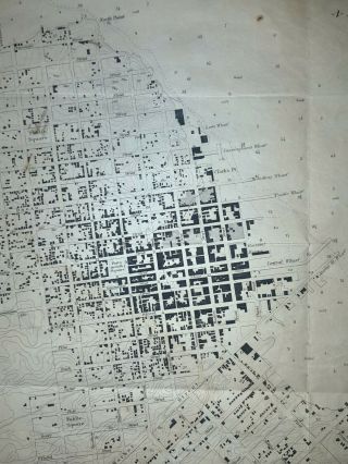 1853 Map of San Francisco Gold Rush era AD Bache 19 x 27 3