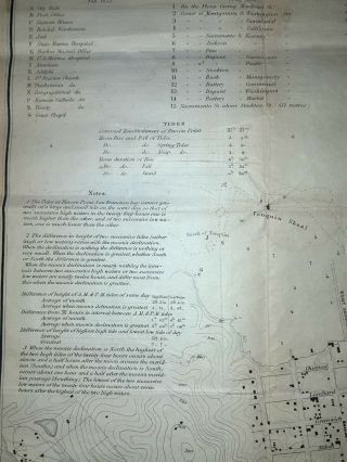 1853 Map of San Francisco Gold Rush era AD Bache 19 x 27 5