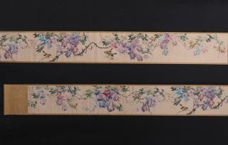 Fine Antique Chinese Hand - Painting Scroll Chen Banding Marked - Flowers