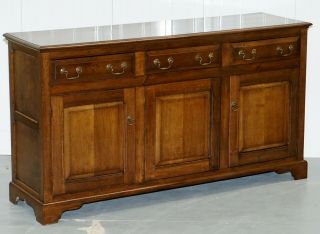 Vintage Solid English Oak Sideboard Cupboard With Drawers Hand Made England