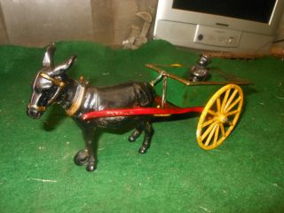 Antique Cast Iron Toy Horse Drawn Carriage Hubley Kenton Arcade Mule Americanna