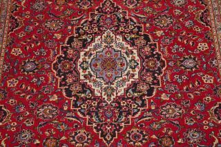 VINTAGE Traditional Floral Oriental Area RUG Hand - Knotted Wool RED Carpet 8x11 4
