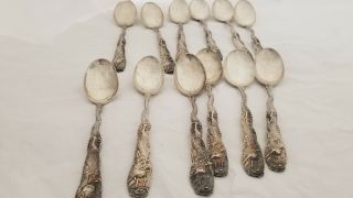 12 CHINESE STERLING SILVER SPOONS 11