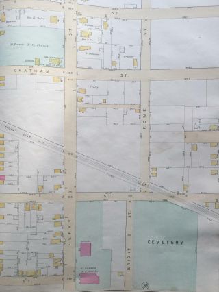 1888 FAIR HAVEN HAVEN CONNECTICUT ST.  FRANCIS R.  C.  CHURCH ATLAS MAP 2