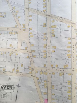 1888 FAIR HAVEN HAVEN CONNECTICUT ST.  FRANCIS R.  C.  CHURCH ATLAS MAP 3
