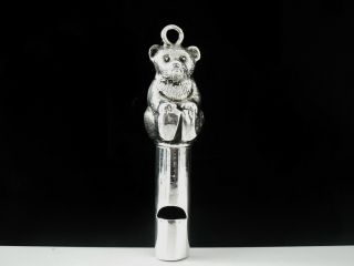 Novelty Silver Teddy Bear Whistle,  Birmingham 1909,  H V Pithey & Co 11
