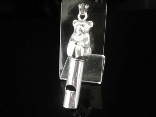 Novelty Silver Teddy Bear Whistle,  Birmingham 1909,  H V Pithey & Co 3