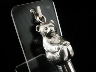 Novelty Silver Teddy Bear Whistle,  Birmingham 1909,  H V Pithey & Co 5