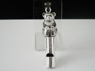Novelty Silver Teddy Bear Whistle,  Birmingham 1909,  H V Pithey & Co 8