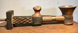 PIPE from ANGOLA - AFRICAN ETHNIC TRIBAL spear axe knife axe sword 8