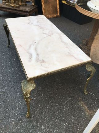 Period French Early 20th Cen.  Bronze And Marble Coffee Table - Newport Mansion