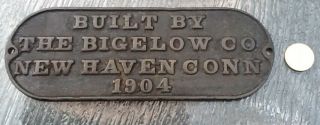 Bigelow Co Haven Ct Antique Plaque