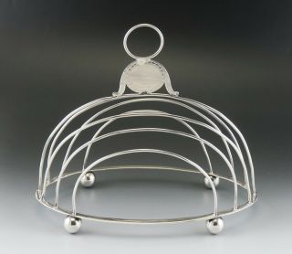 Antique c1780 English Hester Bateman Sterling Silver Toast Rack Lion Crest 4