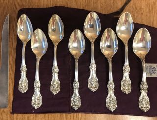 8 Francis I Sterling Silver Dessert/oval Soup Spoons 7.  25 " Reed And Barton
