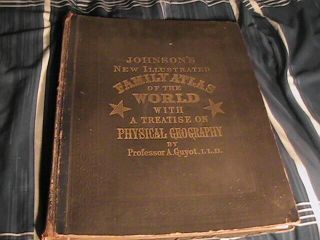 1881 JOHNSON ' S FAMILY ATLAS LARGE COLORED MAPS COMPLETE RARE 18 X 13 2