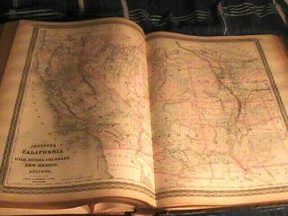 1881 JOHNSON ' S FAMILY ATLAS LARGE COLORED MAPS COMPLETE RARE 18 X 13 7