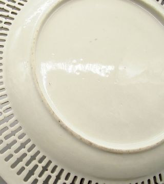 Very Fine 18thC Chinese Porcelain Pierced Rim Plate Qianlong Period 6