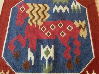Old Swedish Handweaved - Röd Häst - RÖllakan Weaving Tapestry