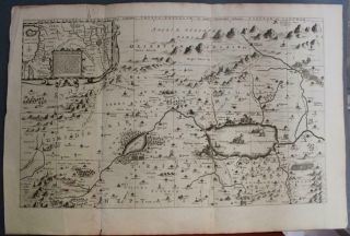 Israel & Holy Land 1662 Janssonius & Horn Unusual Antique Copper Engraved Map
