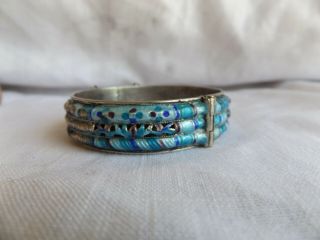 Chinese Enamel Silver (?) Bracelet Pre 1960 