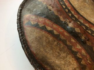 OLD ANTIQUE AFRICAN MASSAI PAINTED SHIELD NO SWORD DAGGER 2