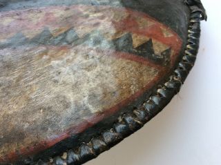 OLD ANTIQUE AFRICAN MASSAI PAINTED SHIELD NO SWORD DAGGER 3