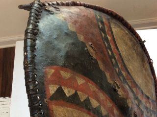 OLD ANTIQUE AFRICAN MASSAI PAINTED SHIELD NO SWORD DAGGER 4