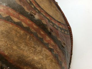 OLD ANTIQUE AFRICAN MASSAI PAINTED SHIELD NO SWORD DAGGER 5
