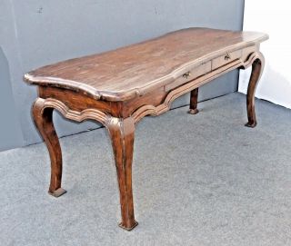 Large Oversized Vintage Rustic Writing Desk Library Table Spanish Mediterranean
