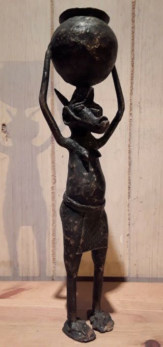 Antique/vintage African Benin Empire Bronze Anthromorphic Figure