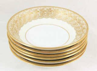 SET 6 SPECIAL BOWLS DOULTON ARTIST BETTELEY HB8532 RAISED GOLD ENCRUSTED 5