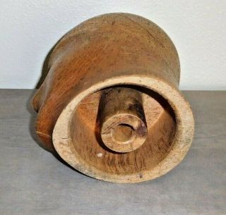 Vintage Wood Wooden Millinery Hat Block Head Mold Form Size with Facial Features 6