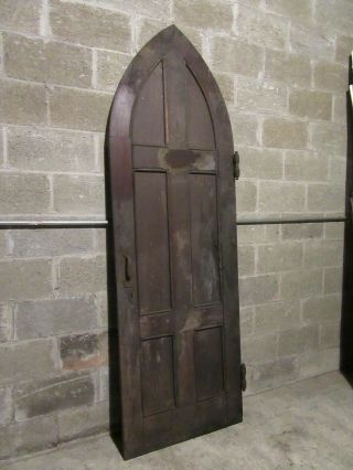 ANTIQUE DOOR WITH GOTHIC ARCHED TOP 29 X 88 ARCHITECTURAL SALVAGE 2