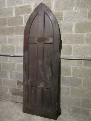 ANTIQUE DOOR WITH GOTHIC ARCHED TOP 29 X 88 ARCHITECTURAL SALVAGE 3