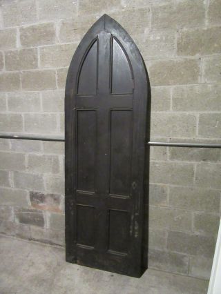 ANTIQUE DOOR WITH GOTHIC ARCHED TOP 29 X 88 ARCHITECTURAL SALVAGE 8