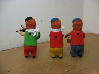 3 SCHUCO TIN KEY WINDUP TOY CLOWNS FIDDLE DRUM WIND UP 3