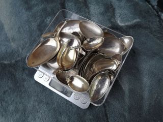 Sterling spoon bowls scrap 736 grams total spoon ring remnants 4