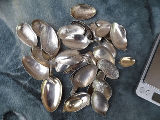 Sterling spoon bowls scrap 736 grams total spoon ring remnants 5