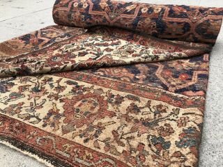 Auth: Early 19th C Antique Rug RARE 12x13 Organic Ancient Chic Collectible NR 10