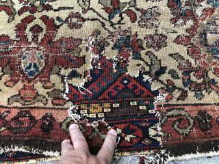 Auth: Early 19th C Antique Rug RARE 12x13 Organic Ancient Chic Collectible NR 3
