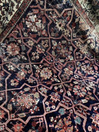 Auth: Early 19th C Antique Rug RARE 12x13 Organic Ancient Chic Collectible NR 4