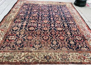 Auth: Early 19th C Antique Rug RARE 12x13 Organic Ancient Chic Collectible NR 6