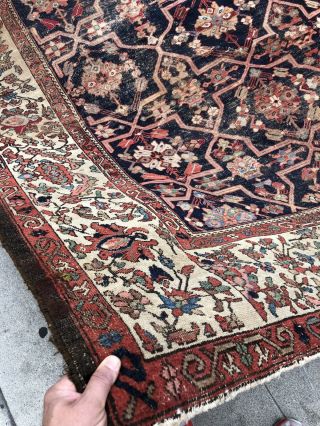 Auth: Early 19th C Antique Rug RARE 12x13 Organic Ancient Chic Collectible NR 8