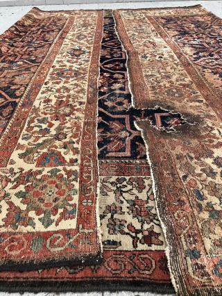 Auth: Early 19th C Antique Rug RARE 12x13 Organic Ancient Chic Collectible NR 9