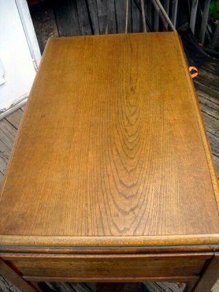 Antique Arts and Crafts Mission Style Oak Desk Library Table writing desk drawer 5