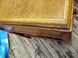 Antique Arts and Crafts Mission Style Oak Desk Library Table writing desk drawer 7