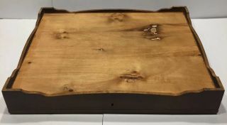 Vintage Hand Crafted Wood Show Or Display Case With Burl Design 12