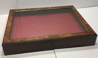 Vintage Hand Crafted Wood Show Or Display Case With Burl Design 3
