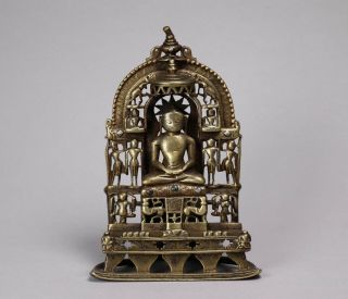 Antique 17th - 18th Century Indian Jain Bronze Sculpture Of Tirthankara