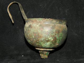 Roman Bronze Bowl With Wine Sieve